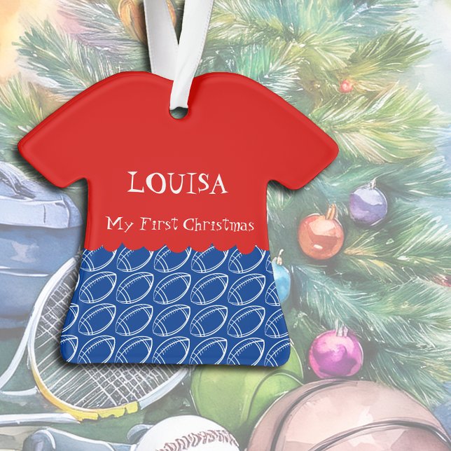 Sporty Girl Christmas Football Dress Ornament (Von Creator hochgeladen)