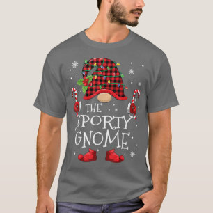 Sporty Gnome Buffalo Kariert Weihnachtsbaum Fantas T-Shirt