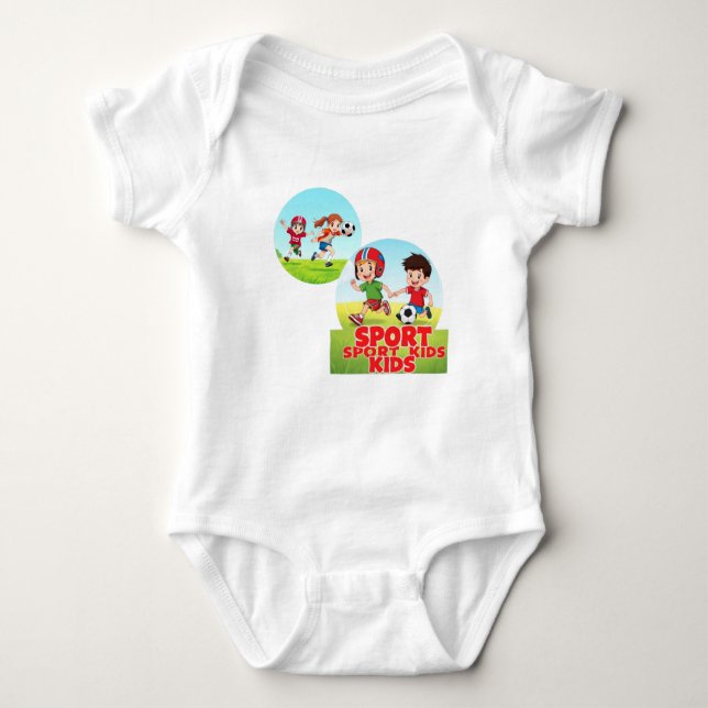 Sporty Kids Fun Playtime Design  Baby Strampler (Vorderseite)