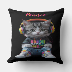 Sporty Kitten Throw Kissen - Niedlicher, spieleris