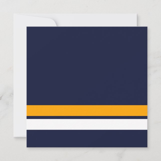 Sporty Navy Blue Yellow Edge Racing Streifen (Vorderseite)
