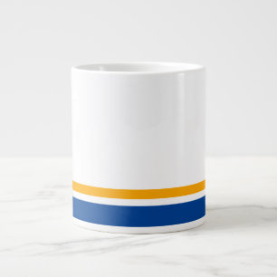 Sporty Navy gelben Unterkante Streifen auf weiß Jumbo-Tasse