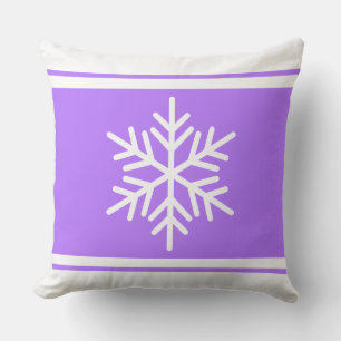 Sporty Nordic Snowflake Lila Streifen Kissen