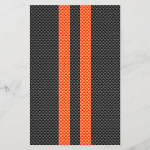 Sporty Orange Streifen auf Carbon Fibre Style Prin Flyer