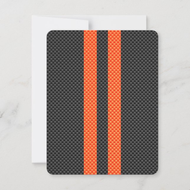 Sporty Orange Streifen Carbon Fibre Style Dekorati (Vorderseite)