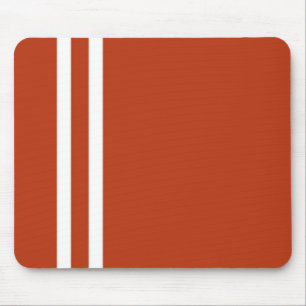 Sporty Orange und Double White Strip Mouse Pad Mousepad