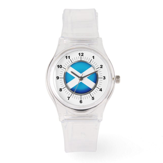 Sporty Pink Silicon Watch - Schottland-Flagge für  Armbanduhr (Vorderseite)