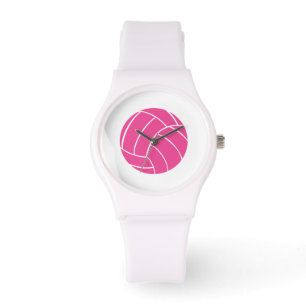 Sporty Pink Volleyball Armbanduhr