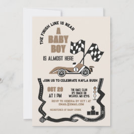 Sporty Race Car Boy Babydusche Einladung