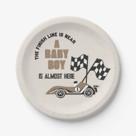 Sporty Race Car Boy Babydusche Pappteller