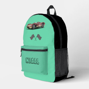 Sporty Race Car Personalisiert Bedruckter Rucksack