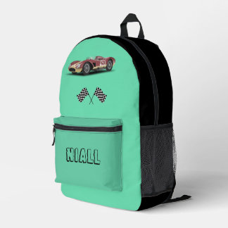 Sporty Race Car Personalisiert Bedruckter Rucksack