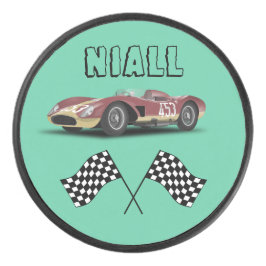 Sporty Race Car Personalisiert Eishockey Puck