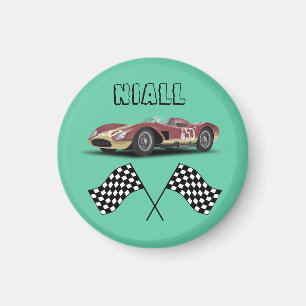 Sporty Race Car Personalisiert Magnet