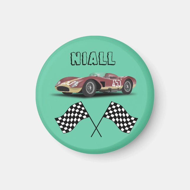 Sporty Race Car Personalisiert Magnet (Vorne)