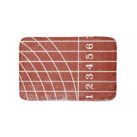 Sporty Red Running Track Bath Mat
