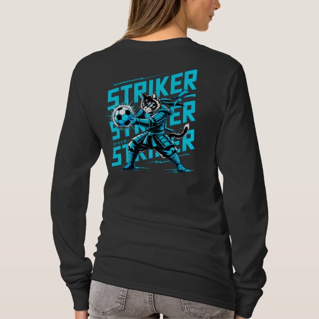 Sporty Samurai Cat Striker Women's T-Shirt (Rückseite)