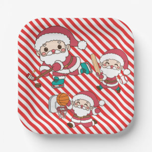 Sporty Santa Pappteller
