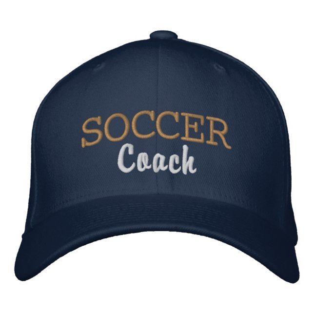 Sporty Soccer Coach Bestickte Baseballkappe (Vorderseite)
