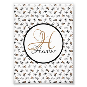 Sporty Soccer Puppies Mit Monogramm Fotodruck