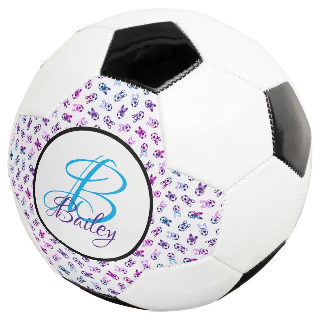 Sporty Soccer Puppies Mit Monogramm Fußballball Fußball (Dreiviertel)