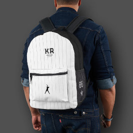 Sporty Stylish Baseball Schwarz-weiß Stripes Bedruckter Rucksack
