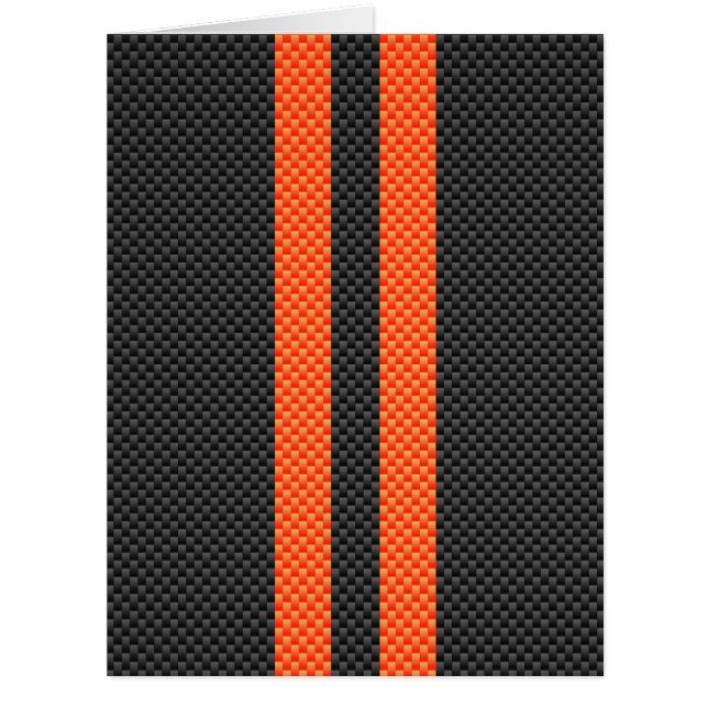 Sporty Vibrant Orange Stripes Carbon Fibre Style (Vorderseite)