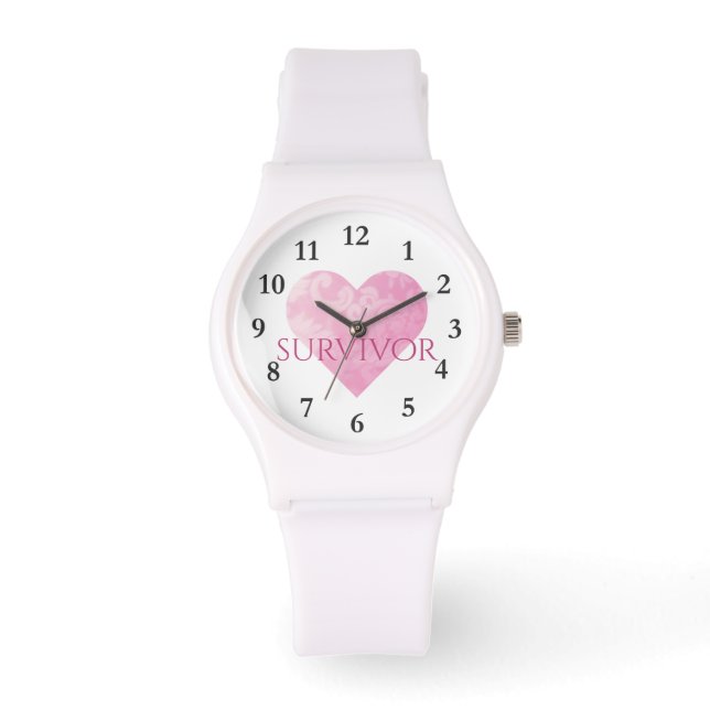 Sporty White Silicon Watch, Survivor Armbanduhr (Vorderseite)