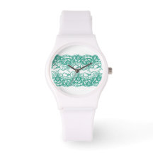 Sporty White Watch mit Aquamariner Lace-Face