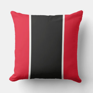 Sporty Wide Schwarz-weiß Stripes Bright Red Edges Kissen