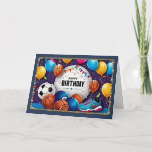 Sporty Young Boy's Birthday Card Karte