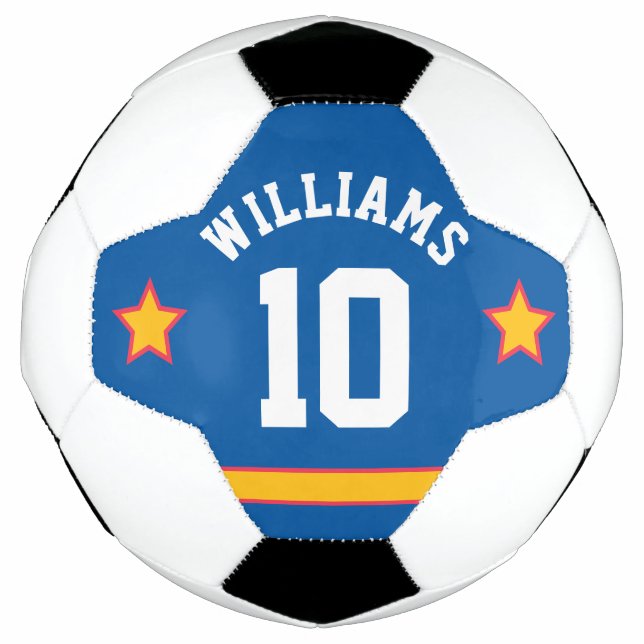 Sportzeitzahlen Stripes Blue Gold Red Team Fußball (Vorderseite)