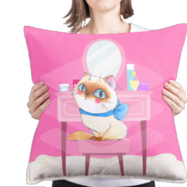 Sposed Kitty Round Throw Kissen