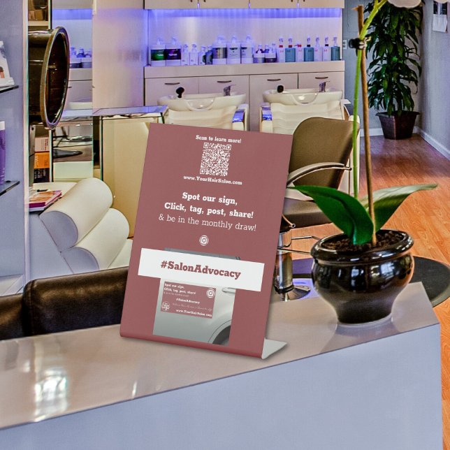 Spot, Click, Tag, Post, Share! Sockelschild (Spot, Click, Tag, Post, Share! Pedestal Sign)