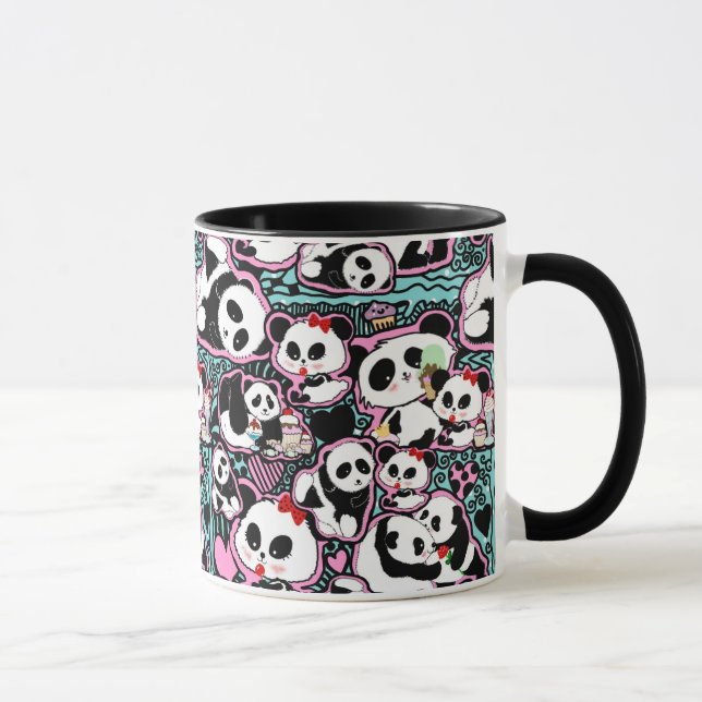 Spot den Panda! Panda Doodles Tasse (Rechts)