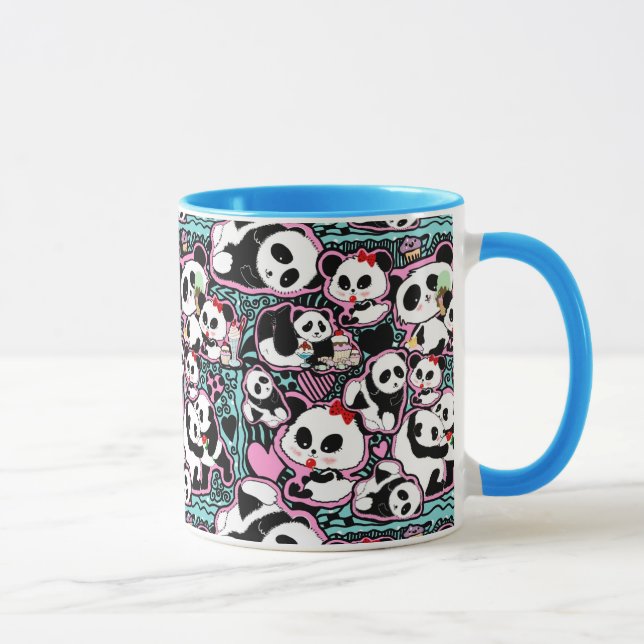 Spot den Panda! Panda Doodles Tasse (Rechts)