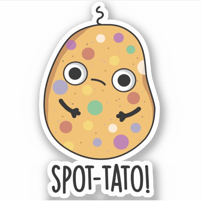 Spot-tato Funny Potato Pun Aufkleber (Vorderseite)