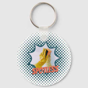 Spotles Cleaning Service Custom Text Logo Keychain Schlüsselanhänger