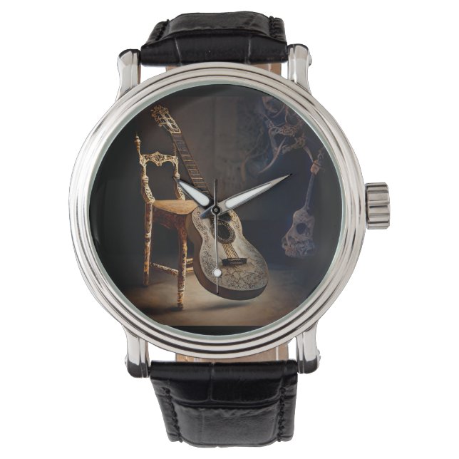 Spotlight auf Gitarrenuhr Armbanduhr (Vorderseite)