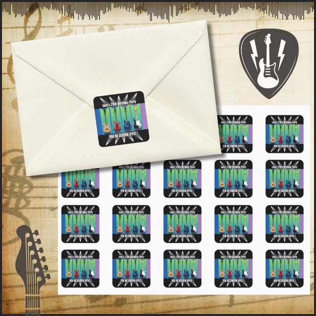 Spotlight Stickers für elektrische Gitarren-Kollek (Electric Guitar Birthday Party )