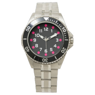 Spotmarkierungen - Neon Red and White on Black Armbanduhr