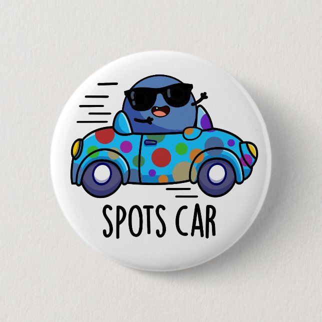 Spots Auto Funny Sports Car Pub Button (Vorderseite)