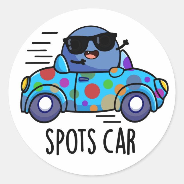 Spots Auto Funny Sports Car Pub Runder Aufkleber (Vorderseite)
