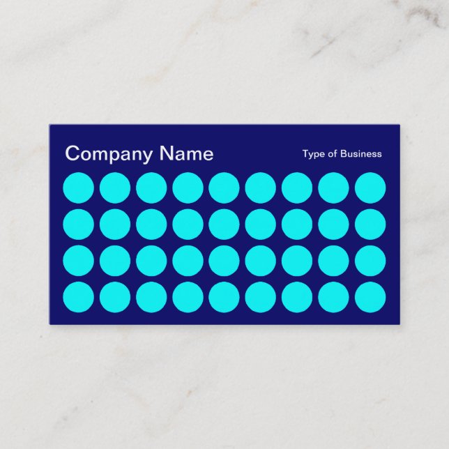 Spots - Cyan, DP Navy und White Visitenkarte (Vorderseite)