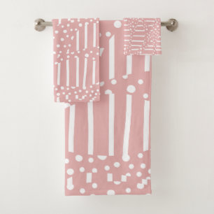 Spots et bandes 2 - Rose et blanc