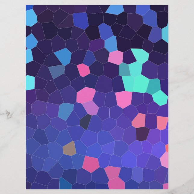 Spots in Blau und Türkis - Mosaik (Vorderseite)