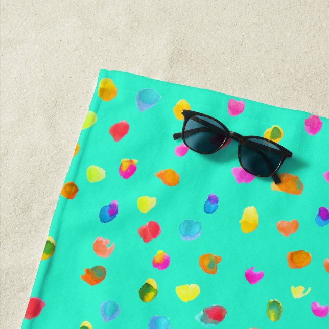 Spots und Punkte Polka Dot Aquarell Strand Stil Strandtuch (Beispiel)