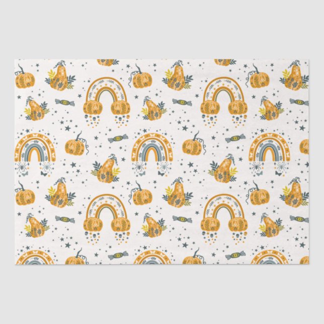 Spott Halloween-Symbole Seidenpapier (Vorderseite)