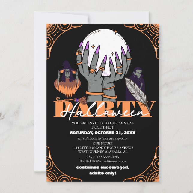 Spott-Vampir-Party Einladung (Vorderseite)