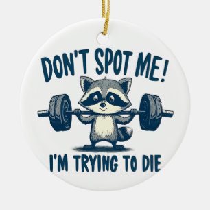 Spotte mich nicht, ich versuche Funy Fitness Racco Keramik Ornament
